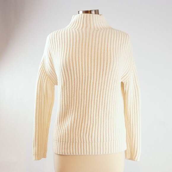 Gap Chunky Knit Mock Neck Sweater 100% Cotton - Picture 1 of 6